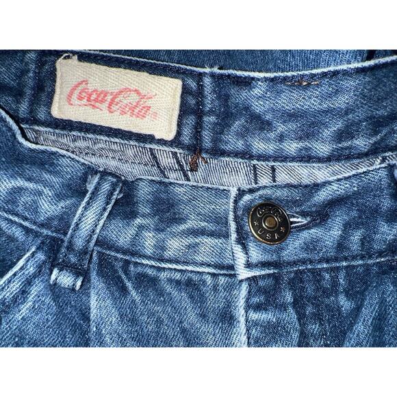 COKE RARE 80s Denim Vintage DENIM Coca Cola Leather patch COKE 80'S RARE JEAN - Picture 4 of 5